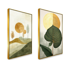 Modern Stylish Boho Canvas Wall Painting Two Pieces