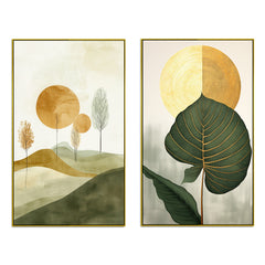 Modern Stylish Boho Canvas Wall Painting Two Pieces