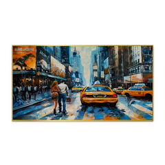 Couple Walking New York Street Canvas Wall Painting Home and Office Wall Décor