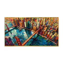 Modern Cityscape Abstract Canvas Painting of Golden Gate Bridge