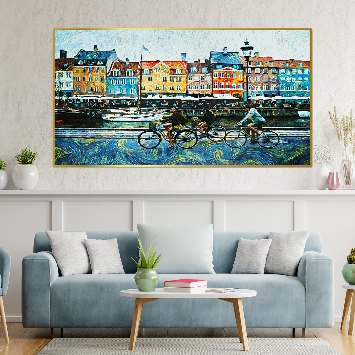 Beautiful Landscape Canvas Painting  of Copenhagen Denmark