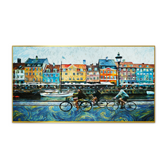 Beautiful Landscape Canvas Painting  of Copenhagen Denmark