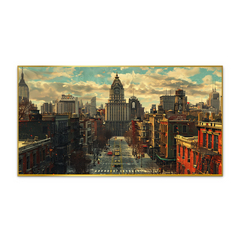 Cityscape Serenity Canvas Wall Painting with Floating Frame