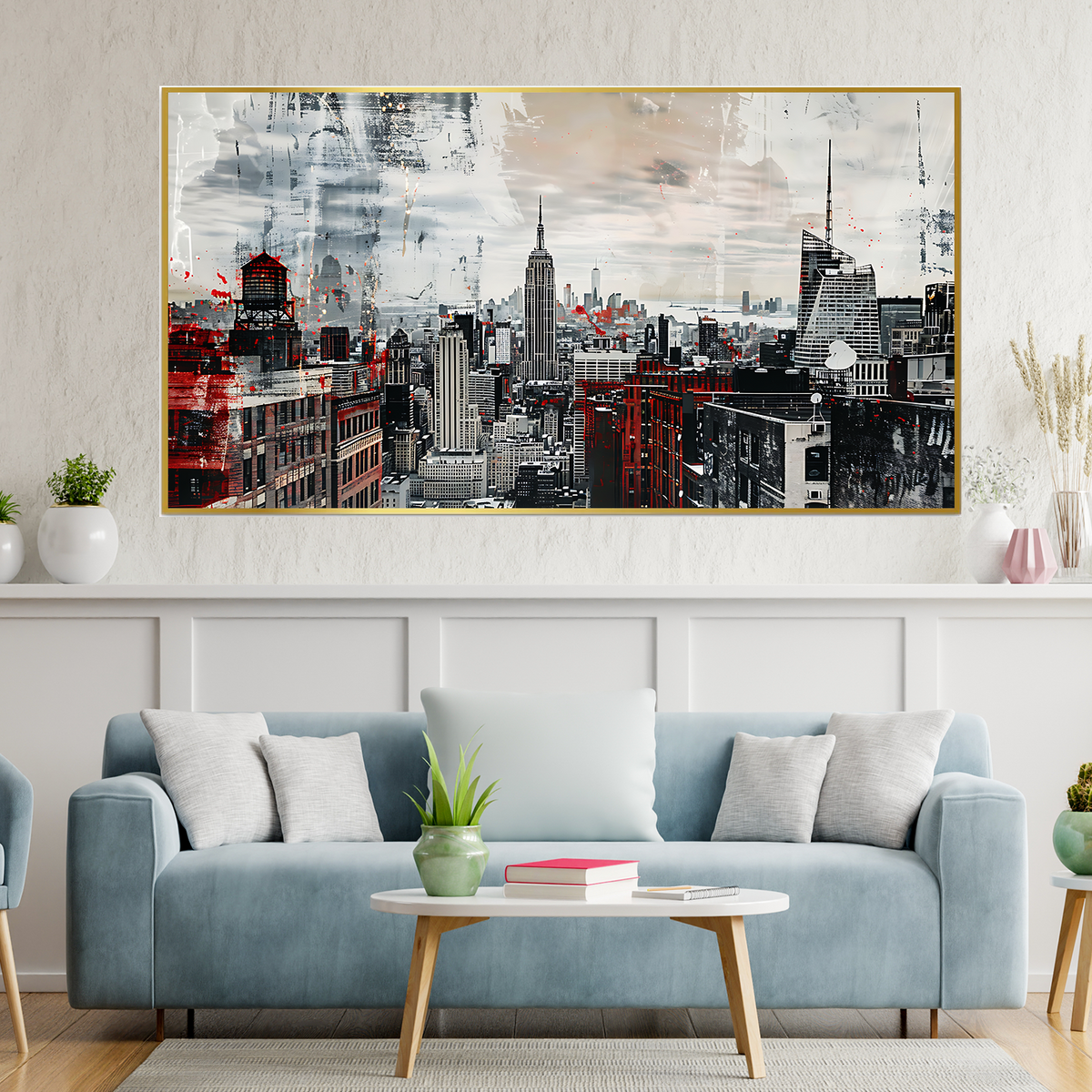 Serene Cityscape Canvas Wall Painting with Floating Frame