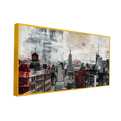 Serene Cityscape Canvas Wall Painting with Floating Frame