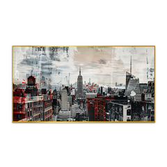 Serene Cityscape Canvas Wall Painting with Floating Frame