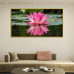 Tranquil Pink Water Lily Lotus Canvas Wall Painting for Wall Décor