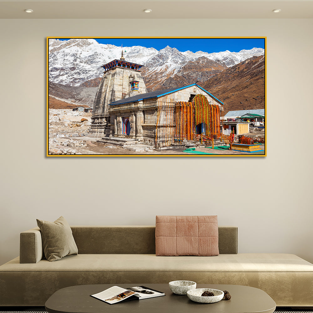 Kedarnath Dham Temple Bhagwan Lord Shiva Mandir Canvas Wall Painting