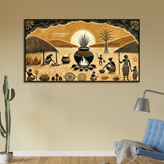Beautiful Village Feast Digital Print on Canvas Wall Painting