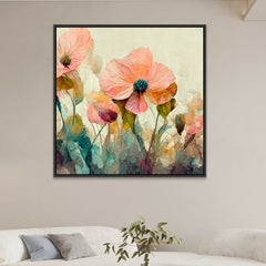 Colorful Abstract Floating Framed Floral Wall Painting