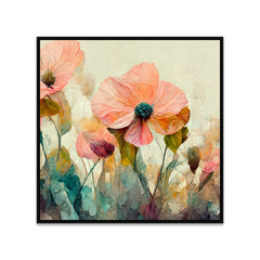 Colorful Abstract Floating Framed Floral Wall Painting