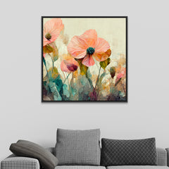 Colorful Abstract Floating Framed Floral Wall Painting