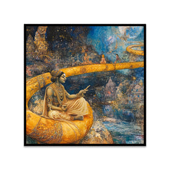 Divine Cosmic Journey – Spiritual Indian Canvas Wall Painting