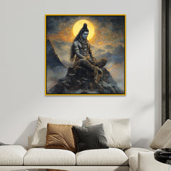 Meditating Lord Shiva Spiritual Canvas Wall Painting