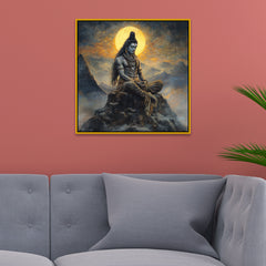 Meditating Lord Shiva Spiritual Canvas Wall Painting