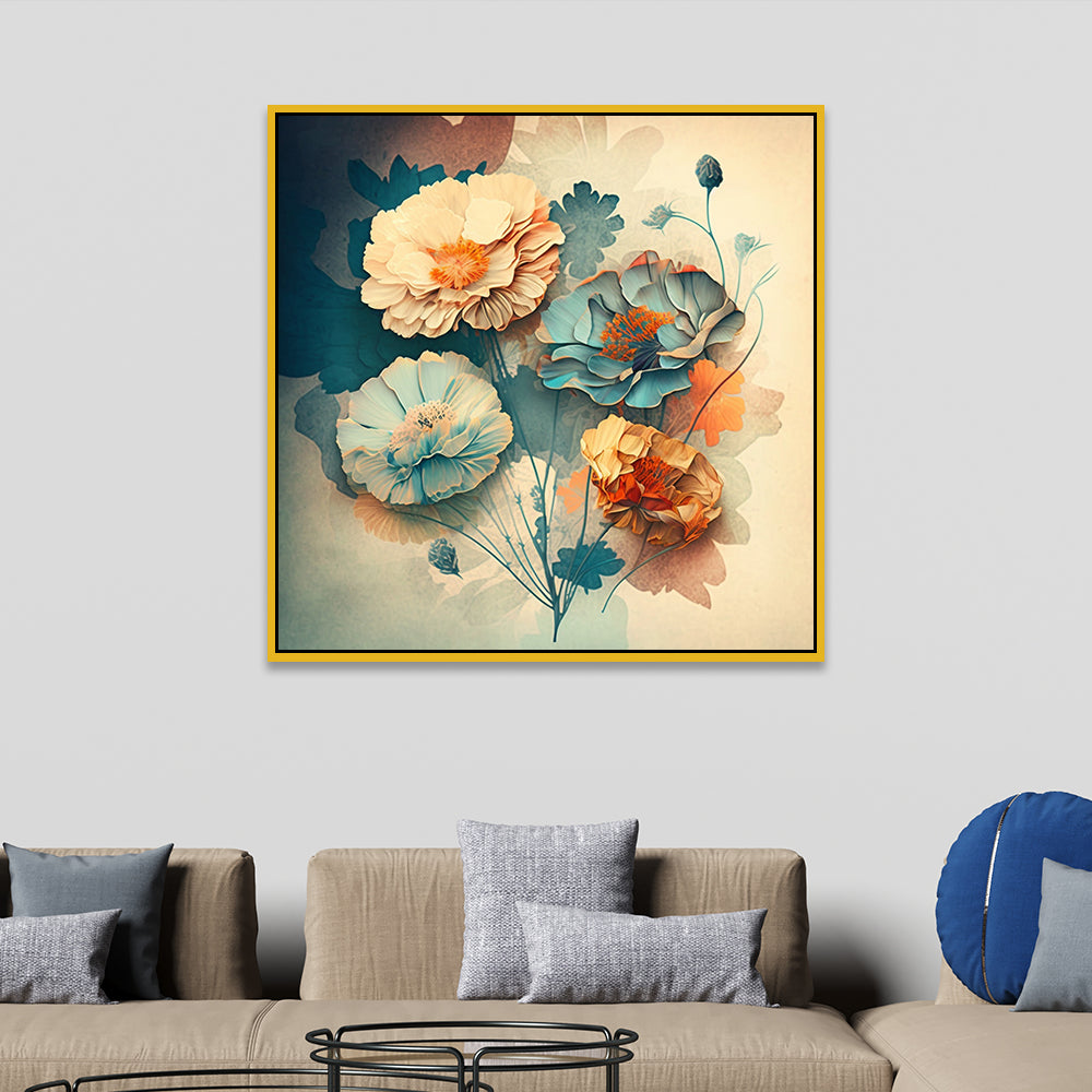 Vibrant Colorful Floral Canvas Wall Painting