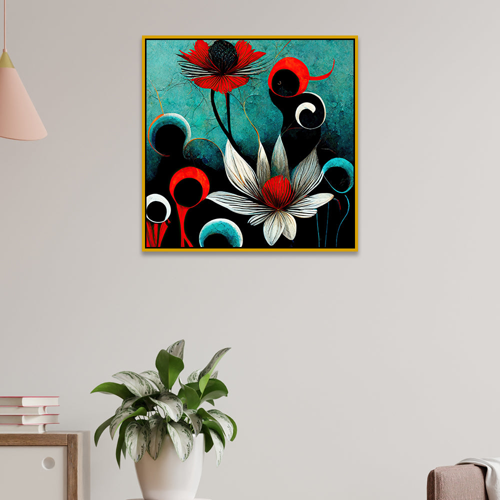 Modern Abstract Floral Canvas Wall Painting