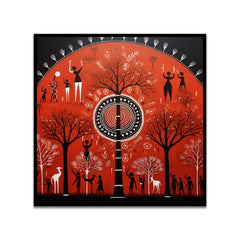 Traditional Indian Gond Art Canvas Wall Painting for Home Décor