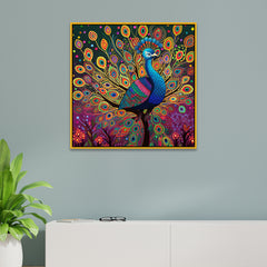 Vibrant Multicolor Majestic Peacock Vastu Canvas Wall Painting