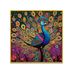 Vibrant Multicolor Majestic Peacock Vastu Canvas Wall Painting