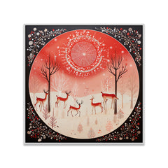 Vintage Christmas Canvas Wall Painting with Warm Festive Vibes
