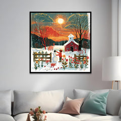 Merry Christmas Theme Canvas Wall Painting