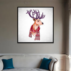 Reindeer Wall Painting Elegant Winter and Christmas Theme Canvas Paintings