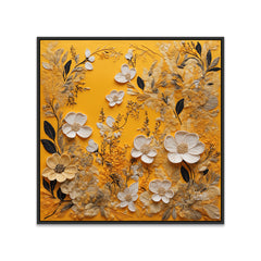 Bright 3d White Floral Canvas Painting for Wall Decoration