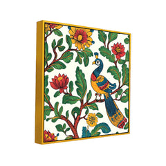 Peacock Modern Art Multicolor Square Canvas Wall Painting