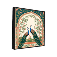 Romantic Peacock Couple Square Canvas Wall Painting FF059