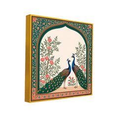 Romantic Peacock Couple Square Canvas Wall Painting FF060