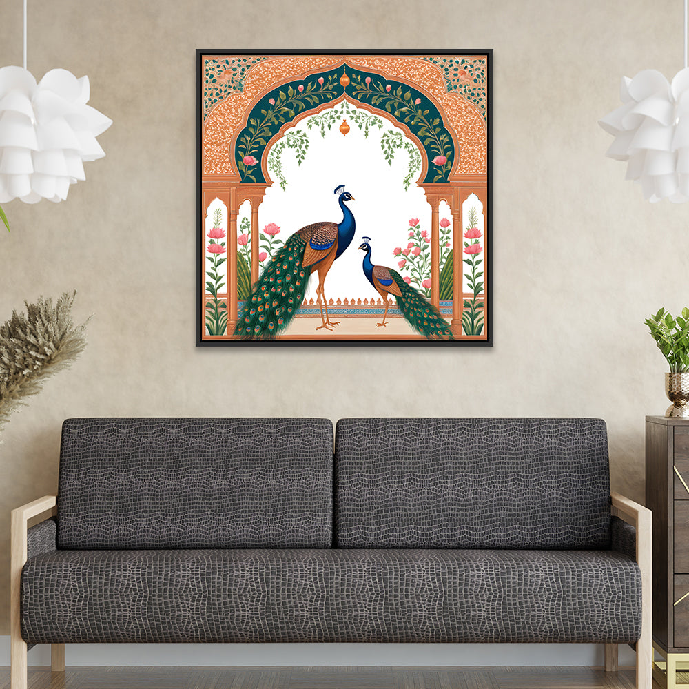 Romantic Peacock Couple Canvas Wall Painting FF061