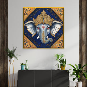 Tanjore Madhubani Indian Traditional Art with Gold and Silver Canvas Wall Painting