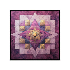 Spiritual Geometric Mandala Canvas Wall Painting for Meditation, Home, or Yoga Room