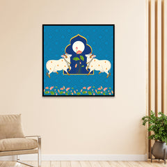 Traditional Indian Folk Art Digital Printed Canvas Wall Painting