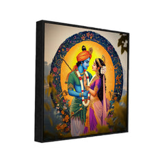 Radha Krishna Divine Love Hindu Religious Canvas Wall Painting