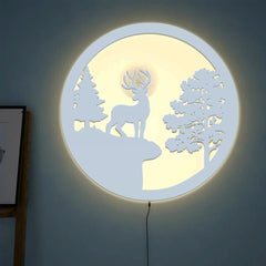 Full Moon Night Reindeer LED Wall Light