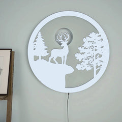 Full Moon Night Reindeer LED Wall Light