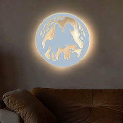 Ghost Rider Backlit Wooden Wall Decor with LED Night Light Walnut Finish