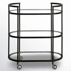 Elegant Modern Bar Cart Trolley With Black Steel Frame