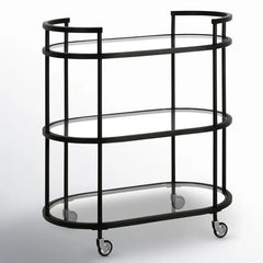 Elegant Modern Bar Cart Trolley With Black Steel Frame