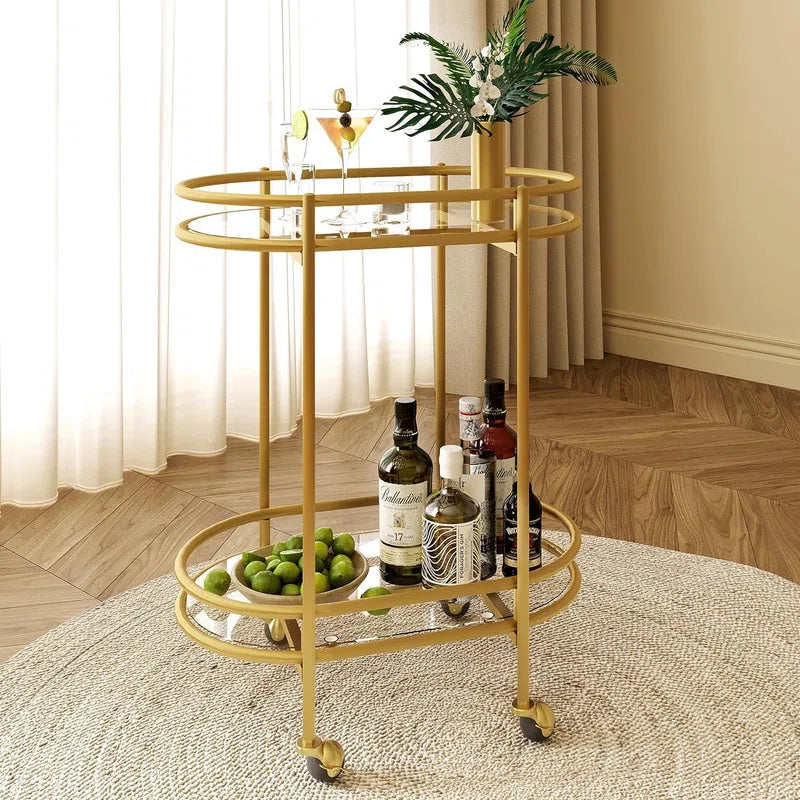 Elegant Rolling Bar Cart For Contemporary Spaces Trolley