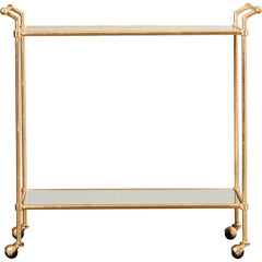 Elegant Two Tier Gold Bar Trolley With Minimalist Design