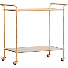 Elegant Two Tier Gold Bar Trolley With Minimalist Design