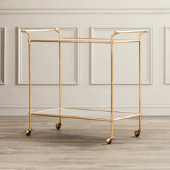 Elegant Two Tier Gold Bar Trolley With Minimalist Design