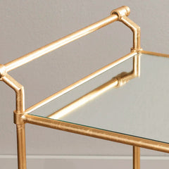 Elegant Two Tier Gold Bar Trolley With Minimalist Design