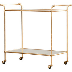 Elegant Two Tier Gold Bar Trolley With Minimalist Design