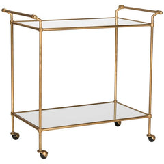 Elegant Two Tier Gold Bar Trolley With Minimalist Design