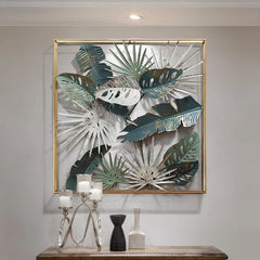 Elaeagnus Angustifolia And Lupin Leaves Frame Metal Wall Art