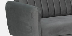 Luxury Grey & Beige Velvet 3 Seater Sofa